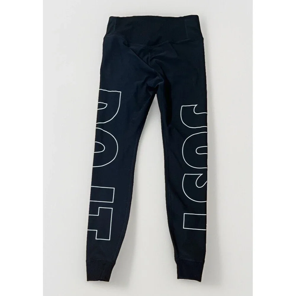 Nike Leggings Just Do It Spell Out Run Training Yoga Women's Small Black